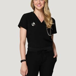 Black Mandala Scrubs Top